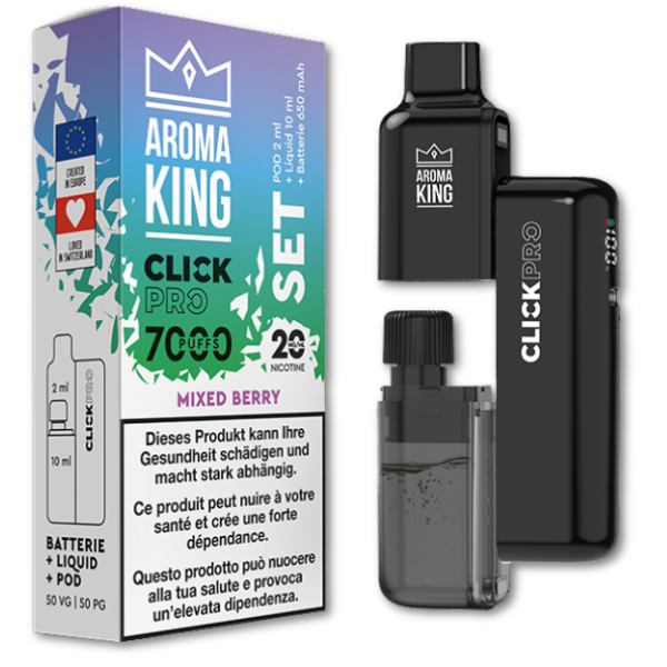Aroma King CLICKPRO AIO SET – Mixed Berry (inkl. Akku, Pod + Liquid)