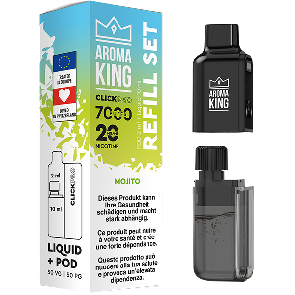Aroma King CLICKPRO AIO NACHFÜLLSET – Mojito (Pod + Liquid) 