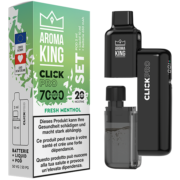 Aroma King CLICKPRO AIO SET – Fresh Menthol (inkl. Akku, Pod + Liquid)