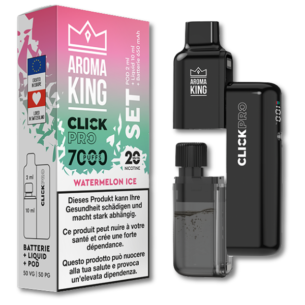Aroma King CLICKPRO AIO SET – Watermelon Ice (inkl. Akku, Pod + Liquid)
