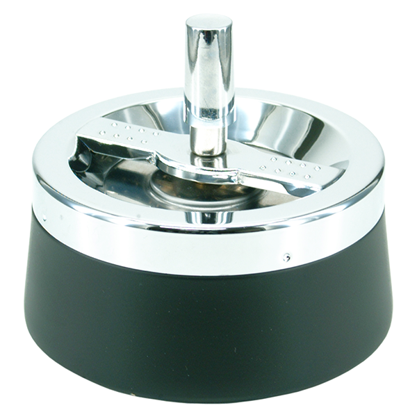 Drehaschenbecher, Chrom-Schwarz