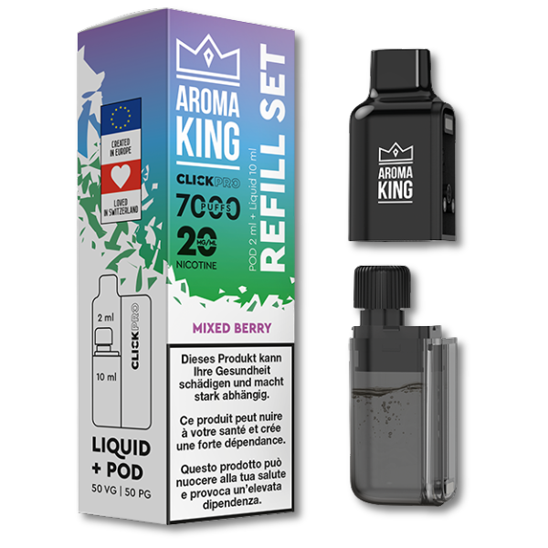 Aroma King CLICKPRO AIO NACHFÜLLSET – Mixed Berry (Pod + Liquid)