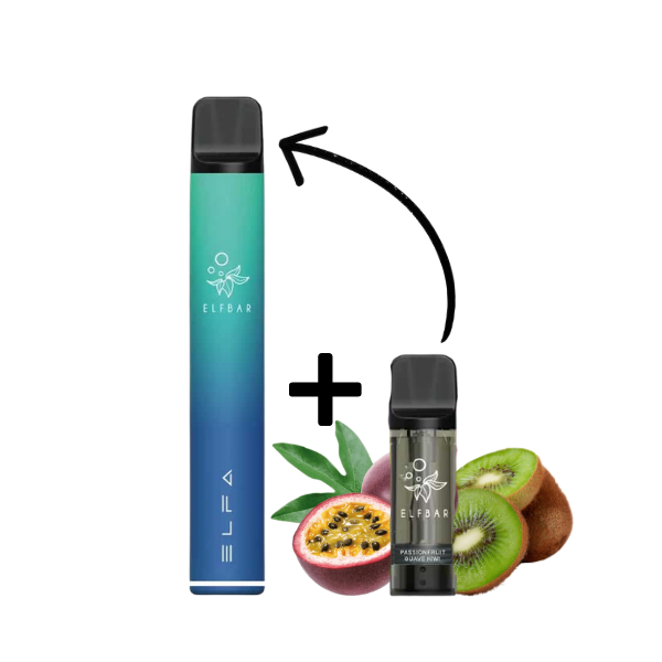 Elfbar ELFA PRO Kit Aurora Blue - Kiwi Passion Fruit Guava 20mg