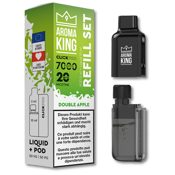 Aroma King CLICKPRO AIO NACHFÜLLSET – Double Apple (Pod + Liquid)
