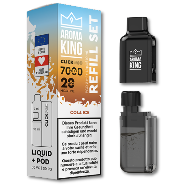 Aroma King CLICKPRO AIO NACHFÜLLSET – Cola Ice (Pod + Liquid)