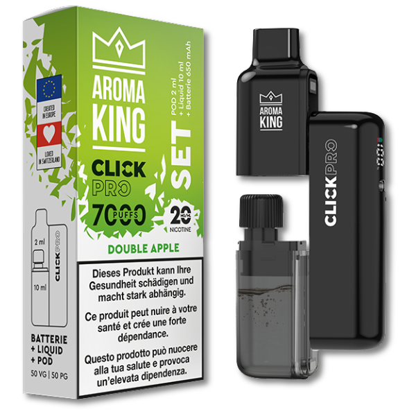 Aroma King CLICKPRO AIO SET – Double Apple (inkl. Akku, Pod + Liquid)