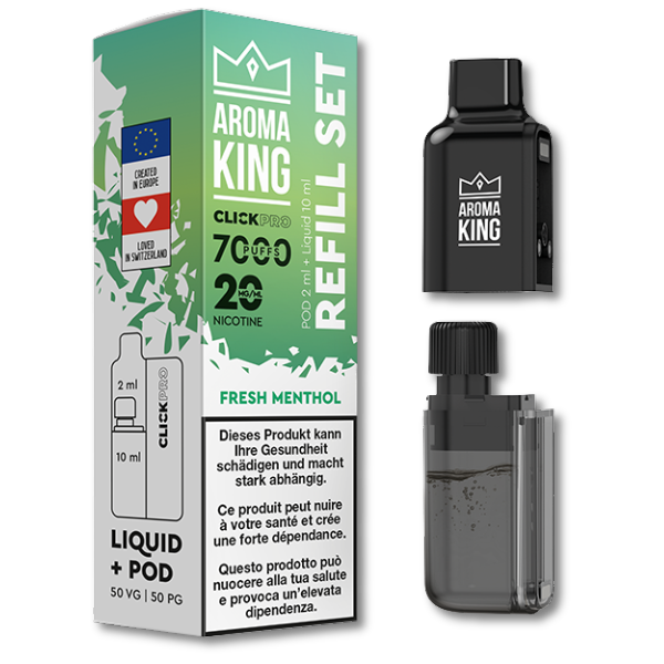 Aroma King CLICKPRO AIO NACHFÜLLSET – Fresh Menthol (Pod + Liquid)